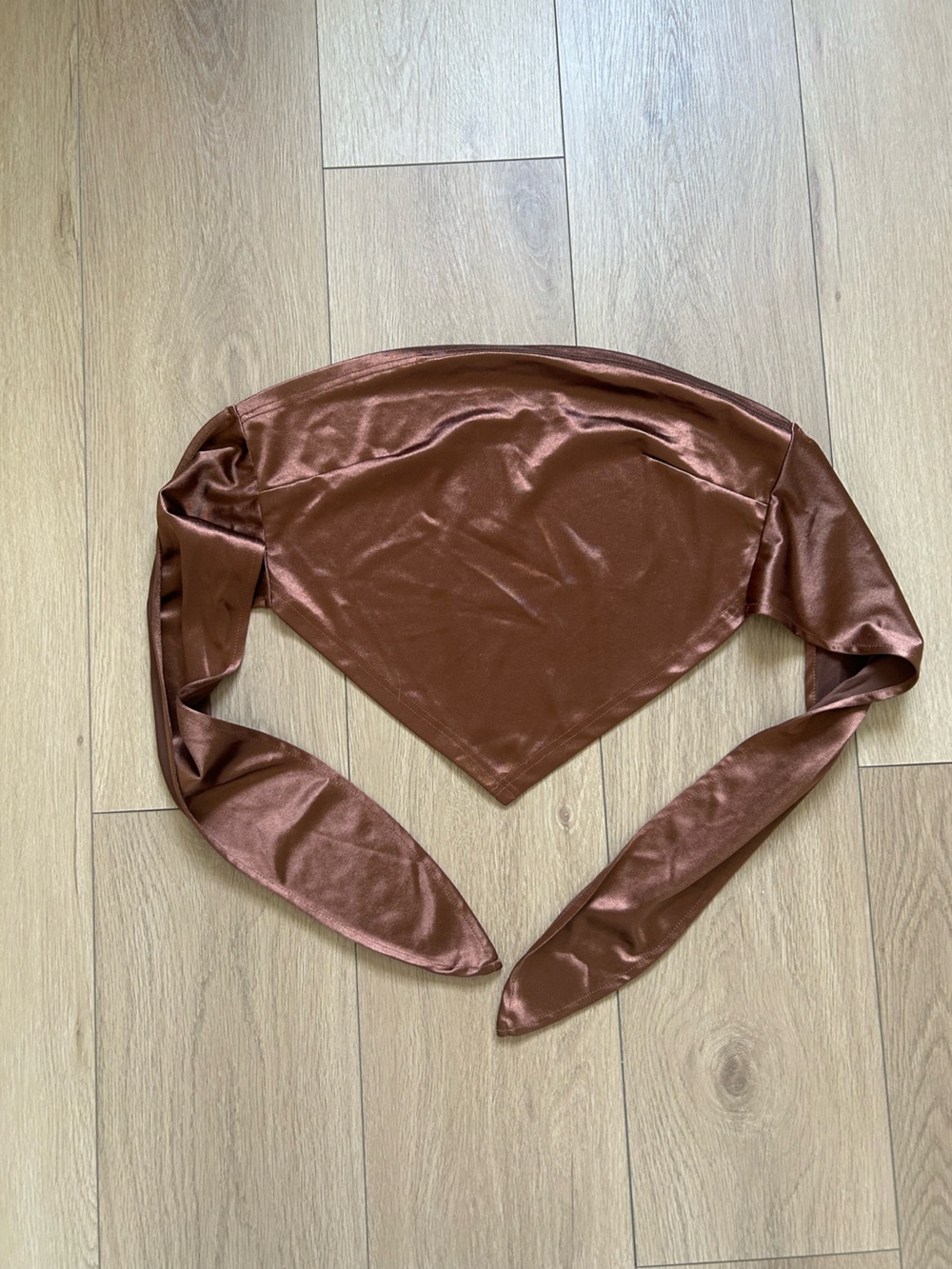 Satin Brown Crop Top